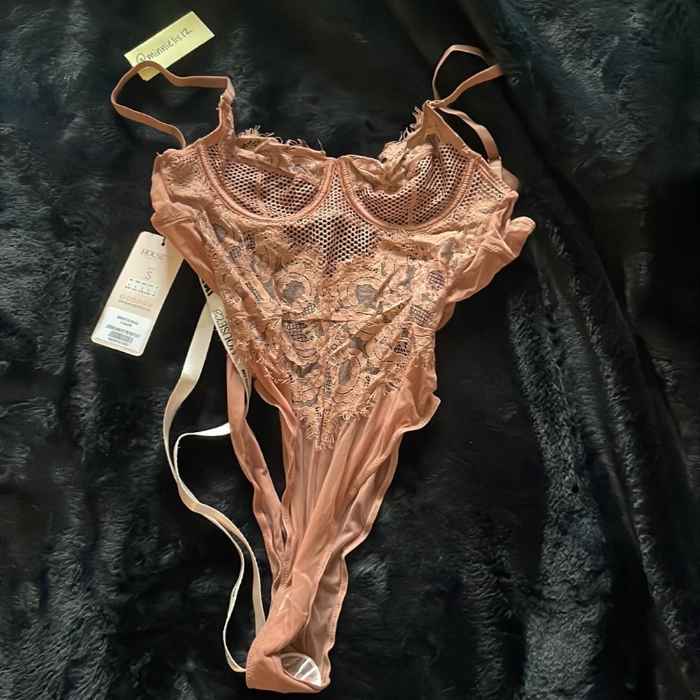 Nwt House of CB Nadia Brown Bodysuit Size Small